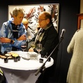 Oud wethouder Adri de Roon (R) en Sjaak Smakman (journalist Leids Dagblad)